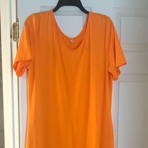 Bright orange maxi dress